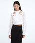 Cut Out Lace Sleeve Blouse